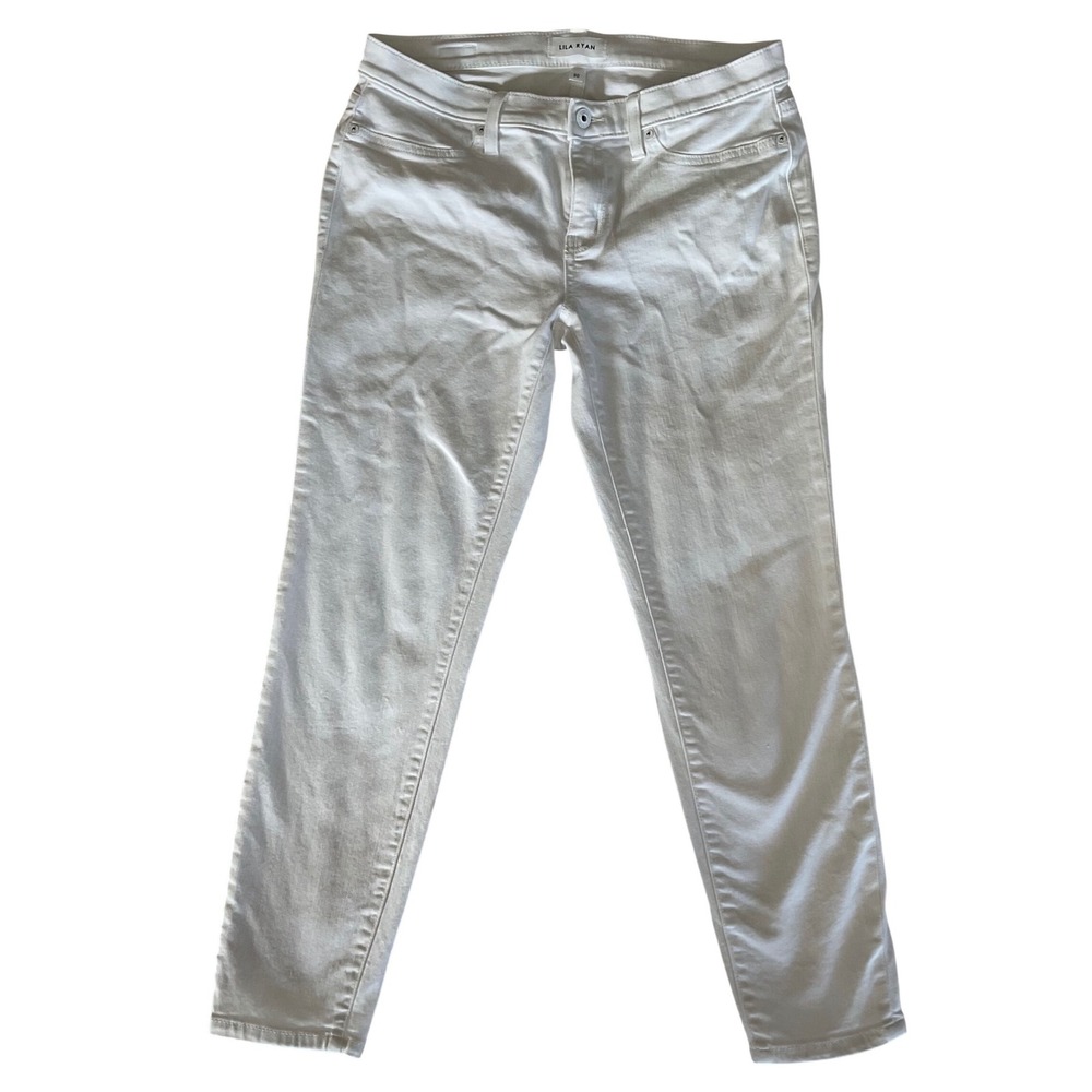 Lila Ryan‎ White Denim Straight Leg Cropped Jeans Womens Size 30